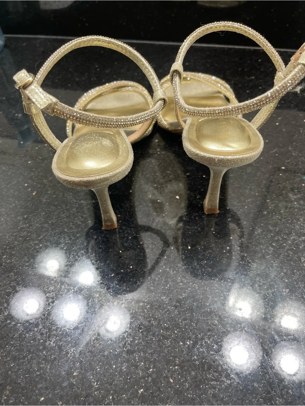 Kelly & Katie Sparkling Gold Strappy Heels